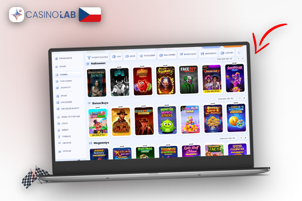 Lab Casino na celé obrazovce monitoru — desktopový klient bez rušivých prvků prohlížeče