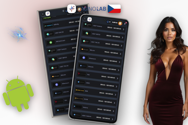 Mobilní pokladna Lab Casino s potvrzením minimálního vkladu na obrazovce