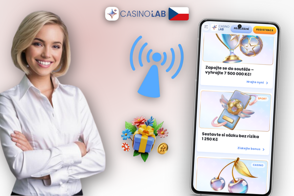 Registrační formulář Lab casino s vyplněným promo kódem LABPLAY77 v označeném poli